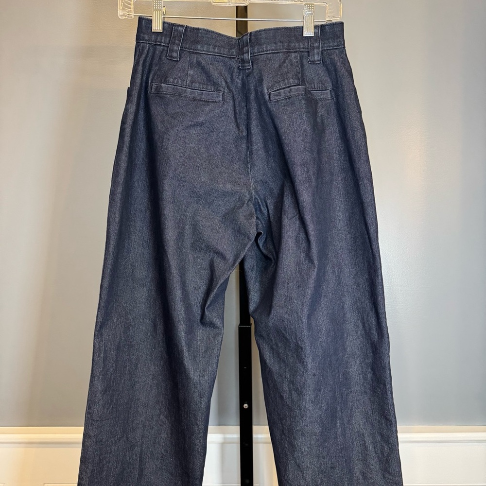 L.L.Bean Classic Fit High Rise Straight Leg Dark Wash Denim Pants 4 - Picture 7 of 12